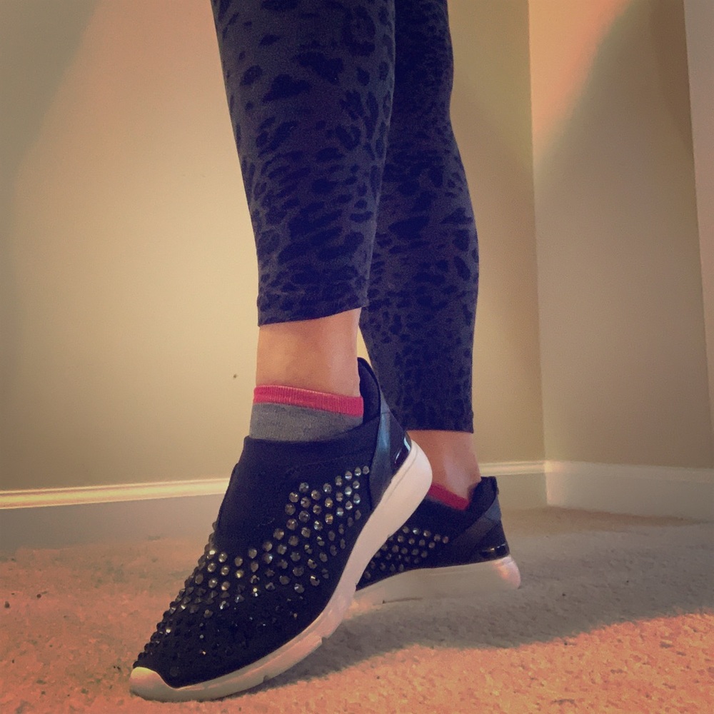 Slip on bedazzled Michael Kors sneakers worn once